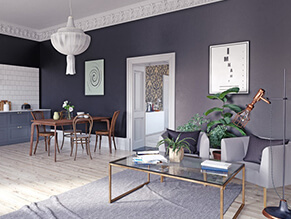 Modern open plan interior project